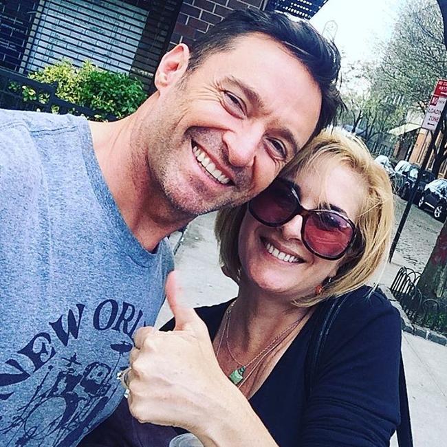 Hugh Jackman has a run-in with an old friend ... “You never know who you’ll bump into in NYC! This is Christie ... we went to drama school together.” Picture: @thehughjackman/Instagram