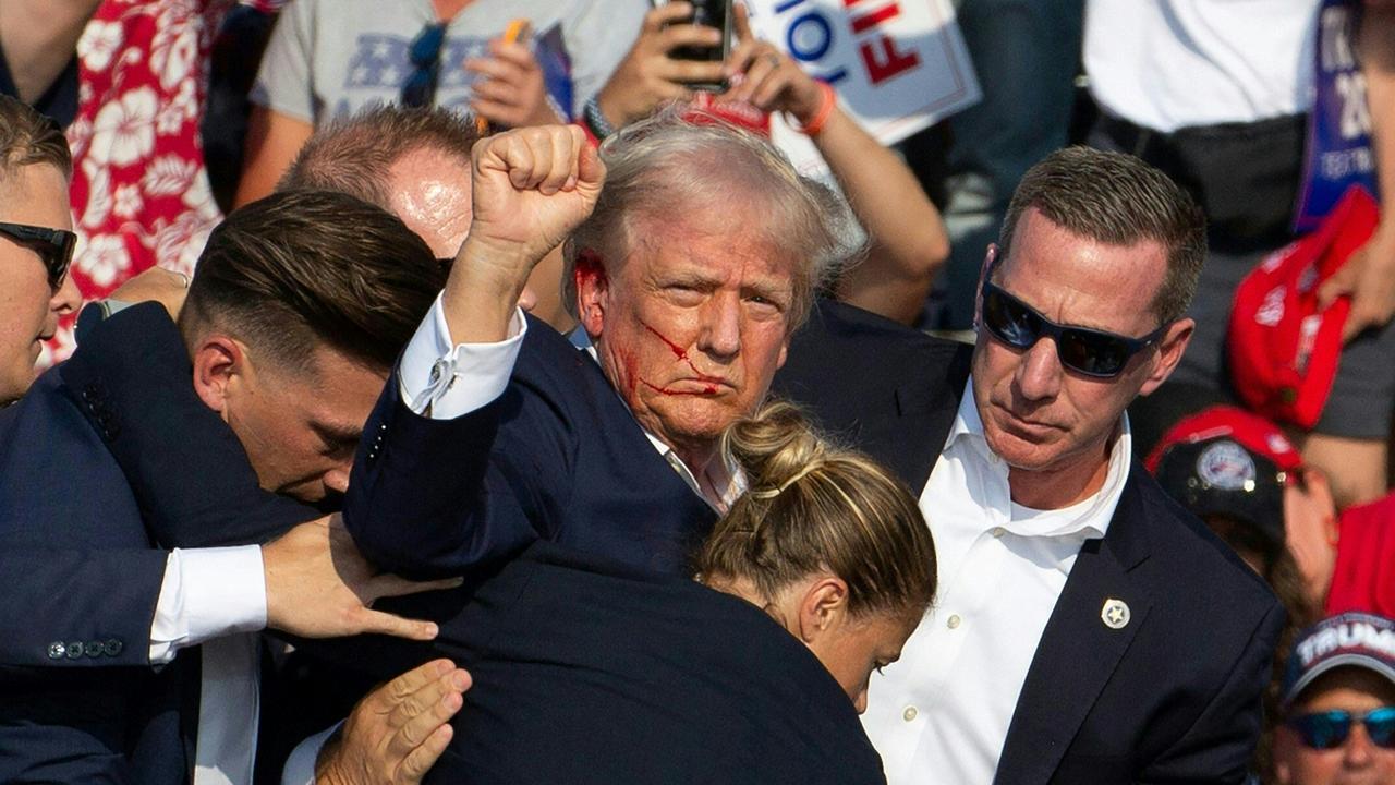 Melania said she struggled to comprehend what had happened when she saw her husband “on the floor” at the Pennsylvania rally. Picture: Rebecca Droke/AFP