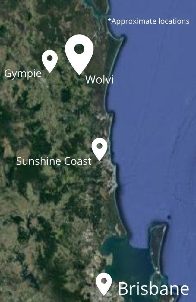 Kirra-Lea McLoughlin was found with a severe head injury at her Wolvi home, east of Gympie, about 170km north of Brisbane, after an alleged assault on July 17, 2014. Picture: Google Maps