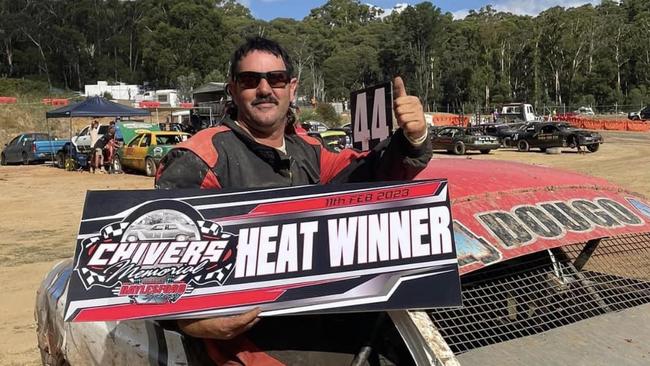 Mr Douglas won a qualifying heat race at the Daylesford Speedway event, just hours before his death.