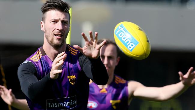 Jack Fitzpatrick at Hawthorn training. Picture: Michael Klein