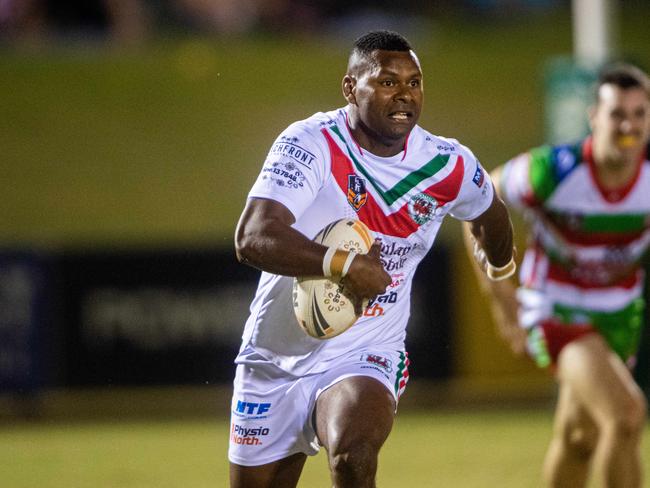 NRL NT Round 7: South Darwin Rabbitohs v Nightcliff Dragons at Territory Rugby League Stadium, Marrara. David Tabaui with a 35 metre run.Picture: Che Chorley