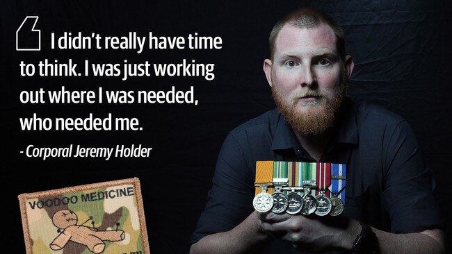 Corporal Jeremy Holder earned the Medal of Gallantry after he patched up six Australian commandos and their Afghan interpreter during a single conflict. Picture: Gary Ramage