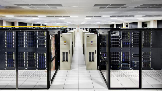 A bank of servers inside the IBM Cloud in Dallas, Texas. Picture: Connie Zhou