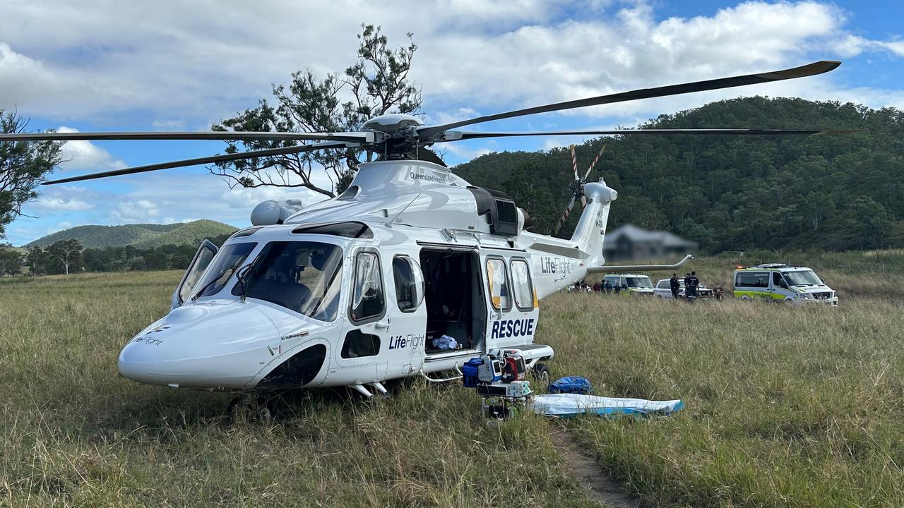 Woman flown, two children rushed to hospital after car rolls