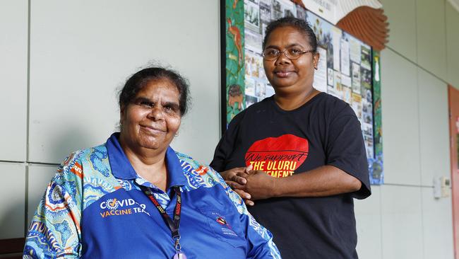 Yarrabah woman Belita Kynuna is an Indigenous Health Worker for the Gurriny Yealamucka Health Service, helping local residents like Clarissa Harris with Rheumatic Heart Disease. Picture: Brendan Radke