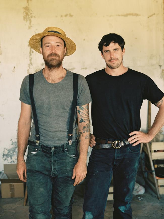 Australian chefs Shaun Kelly and James Henry at their Le Doyenné farmhouse restaurant in Saint-Vrain. Picture: James Nelson