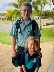 Eli Kent has started Year 7, while his younger sister Ella has started Prep this year.