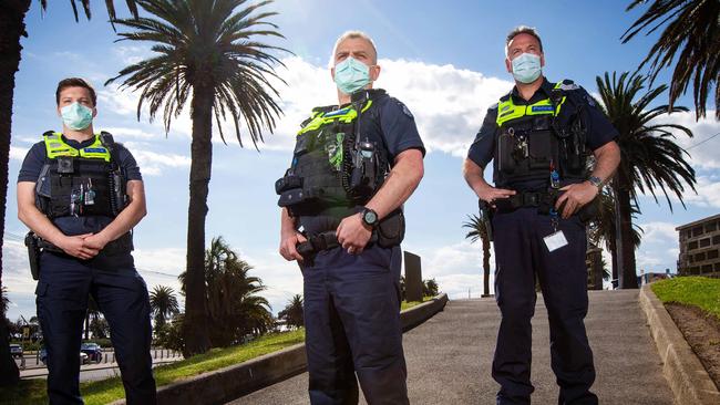 Constable Jake Gale, Senior Constable Chris Hughes, Sergeant Charles Ormiston. Picture: Mark Stewart