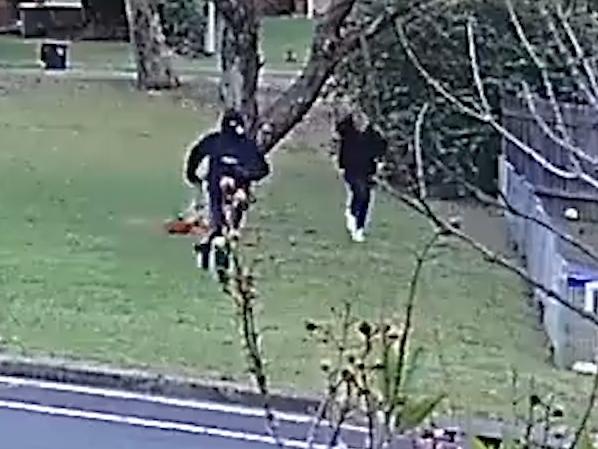 Two men running from the scene.