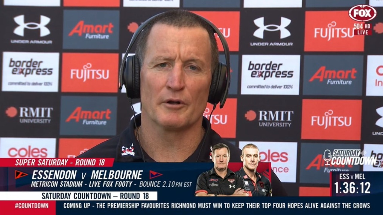 Outgoing Essendon coach John Worsfold spoke to the Saturday Countdown team.