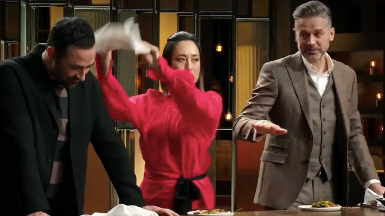 Melissa even begins fanning him at one point. Picture: MasterChef Australia/Channel 10