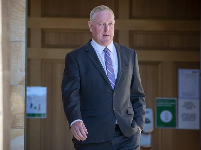 Troy Bell MP leaves the Adelaide Magistrates court Tuesday ,May,10,2022.Picture Mark Brake