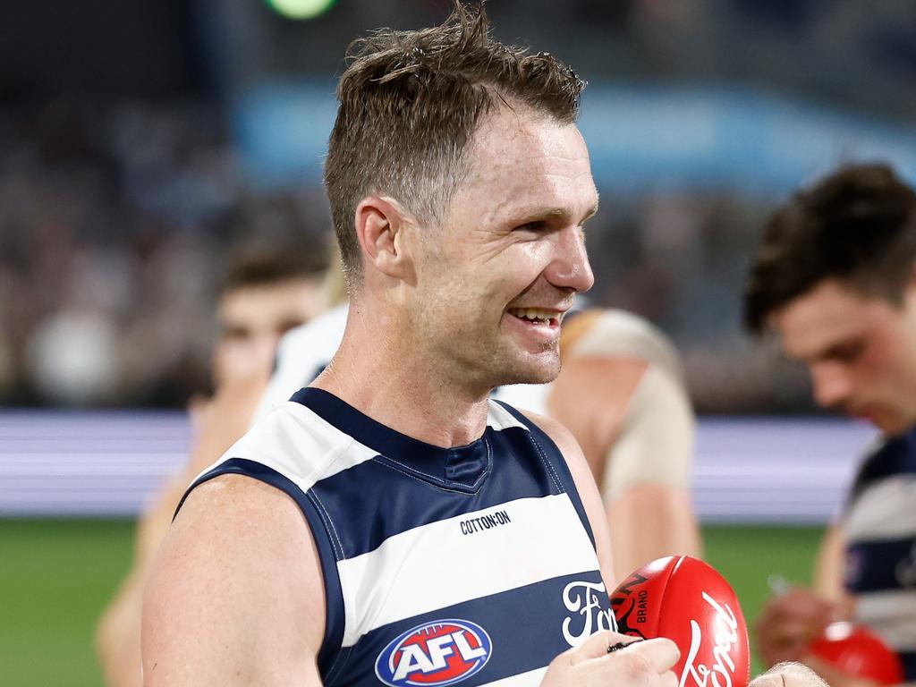 Patrick Dangerfield was massive in Geelong’s win. Picture: Getty Images