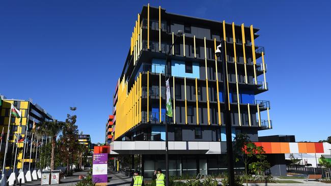 Accommodation apartments are seen during a media tour of the Gold Coast Commonwealth Games Athletes Village on the Gold Coast, Sunday, March 18, 2018. (AAP Image/Dave Hunt)