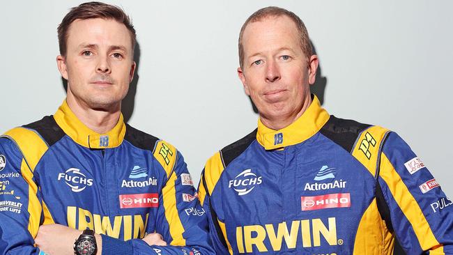 Supercars drivers and teammates Mark Winterbottom and Steve Richards who are racing Bathurst this weekend.