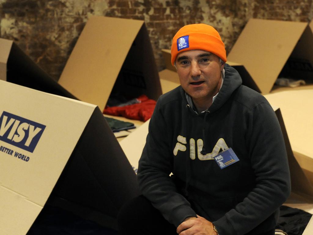 Paul Nicolaou during the St Vinnes CEO Sleepout in Sydney.