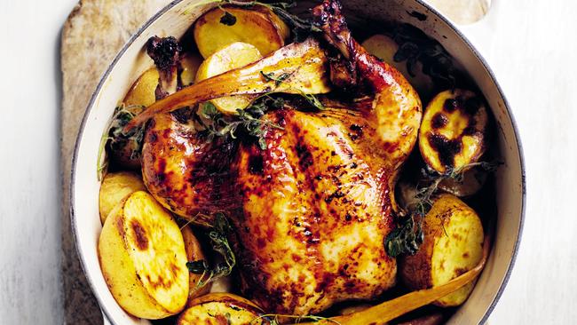 Yum: balsamic pot roast chicken. Picture: Chris Court