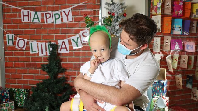 Oli is among some kids at the Royal Children's Hospital in Melbourne who will be going home for Christmas. Picture: Alex Coppel.