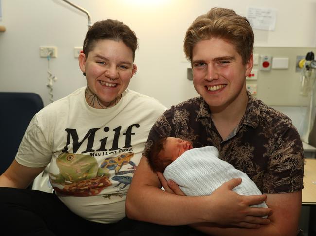 Reuben Tannerhinds with parents Ashleigh Harris and Loki Tannerhinds of Charlemont. Born 31.3.25 weighing 3200g Picture: Alison Wynd