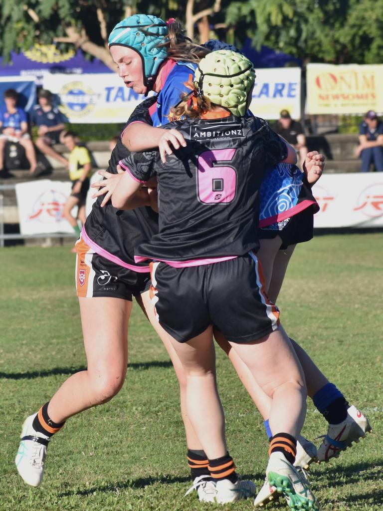 Rocky Junior League grand finals, under-17 girls, Rockhampton Tigers versus Norths, Rugby Park, on June 8, 2024.