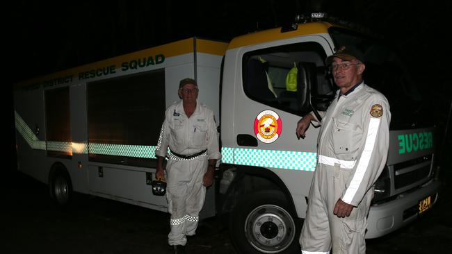 Paul Hyland and Mal Pearse of the Tweed District Rescue squad, who were part of the rescue effort to airlift a 38-year-old man from Mount Warning, New South Wales. Photo: Regi Varghese