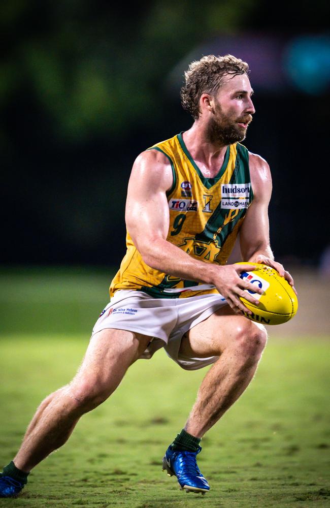 Dylan Landt playing for St Mary's in the 2024-25 NTFL season. Picture: Patch Clapp / AFLNT Media