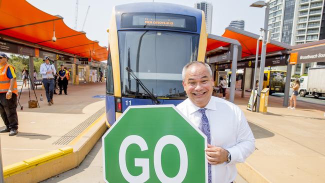 Mayor Tom Tate is all go on the light rail. Picture: Jerad Williams.