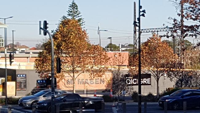 The site of the Eastland EastCo tower, next to Ringwood railway station, has been fenced off for the start of construction. Picture: Kiel Egging.