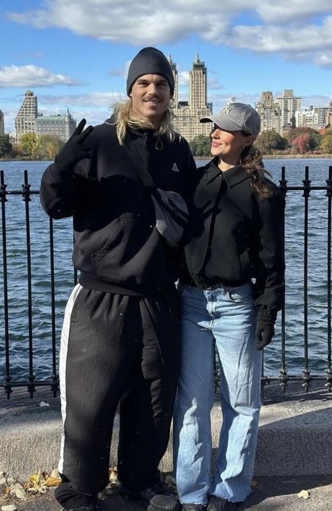 Bailey Smith and partner Gemma Dawkins in New York. Picture: Instagram