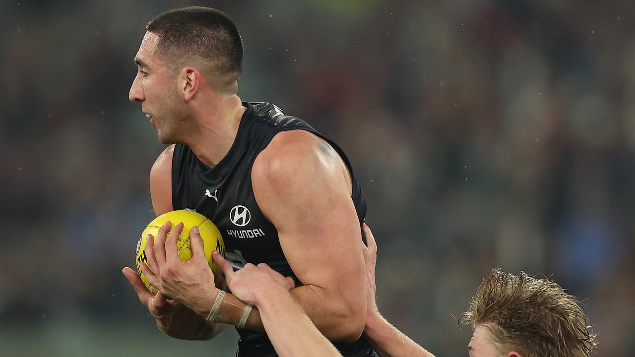 Voss is highly confident Jacob Weitering, who is contracted until the end of 2025, will at some stage pen a long-term deal to remain at Carlton. Picture: Robert Cianflone / Getty Images