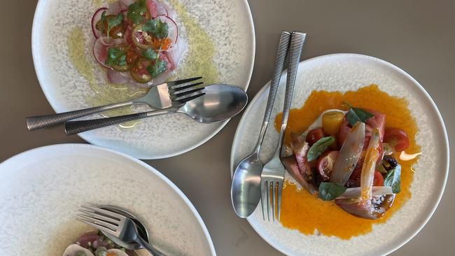 Tuna tartare and other dishes at Vale Brewing Restaurant and Bar, McLaren Vale.