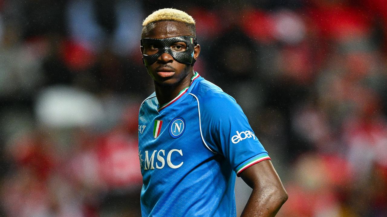 Victor Osimhen’s agent threatened legal action due to two controversial TikTok videos uploaded to Napoli’s official account. (Photo by Octavio Passos/Getty Images)
