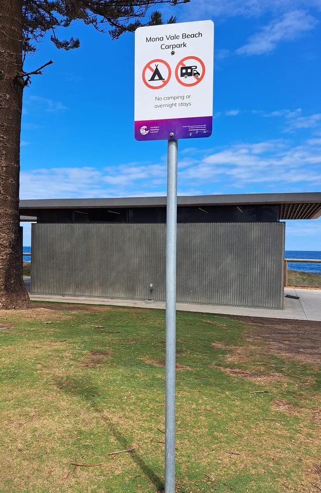 Northern Beaches locals fear ‘working homeless’ people have been targeted by this sign. Picture: Facebook