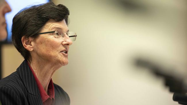 Janet Anderson before the Select Committee on COVID-19 at Parliament House in Canberra. Picture: NCA NewsWire / Gary Ramage