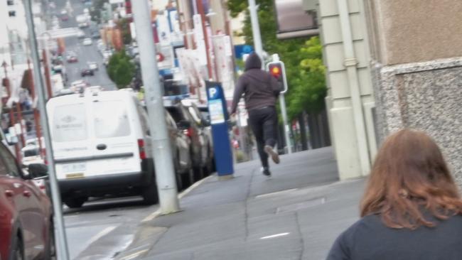 Nicholas Richard Golding (top left) outside Hobart Magistrates Court. Picture: Kenji Sato