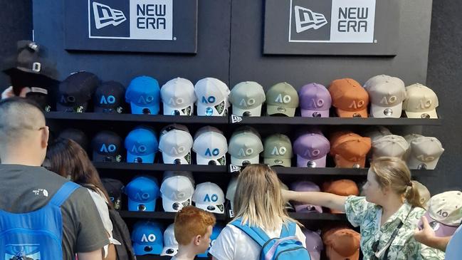 Australian Open merchandise is flying off the shelves at Melbourne Park.