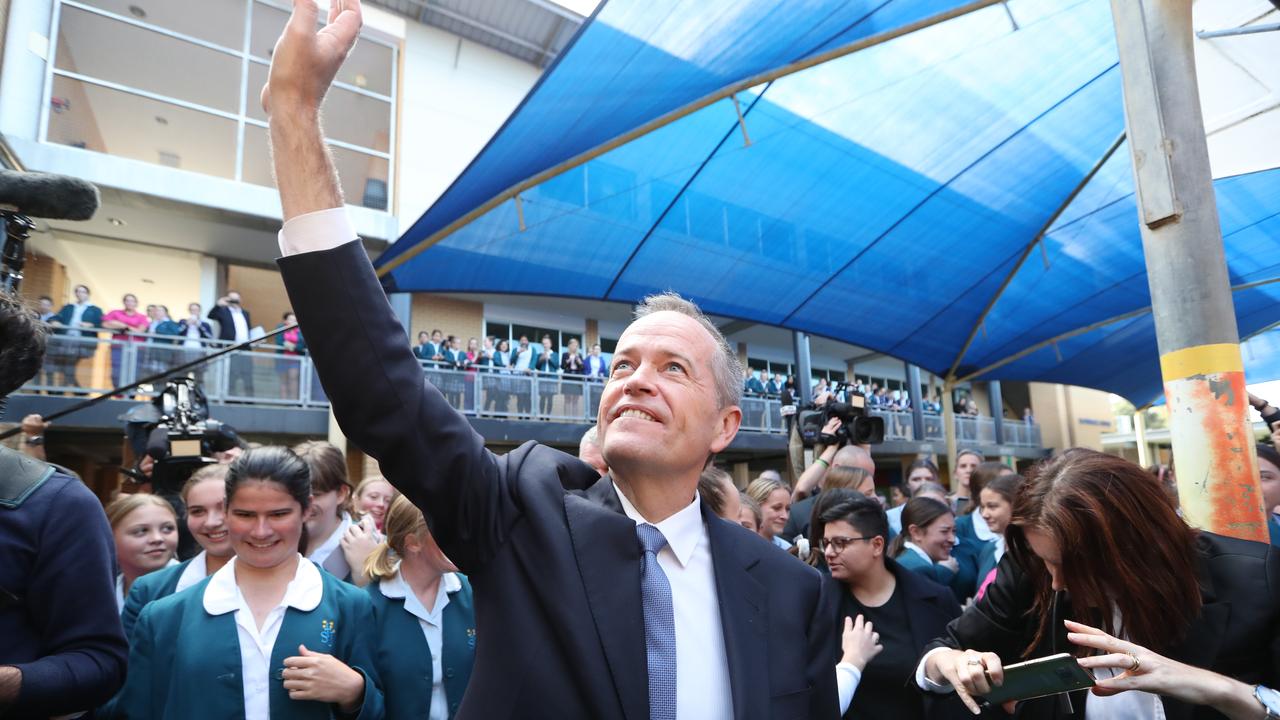 Opposition Leader Bill Shorten visiting St Joseph's Catholic College this week. Picture: Kym Smith