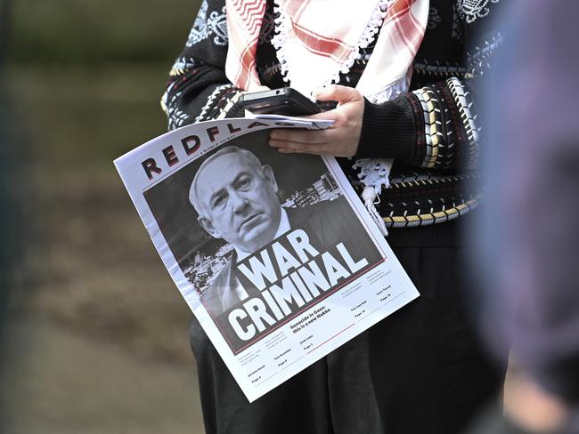 A rally was held at the ANU campus on Friday to support a student who was expelled for comments she made during an ABC Radio program. Picture: NewsWire / Martin Ollman