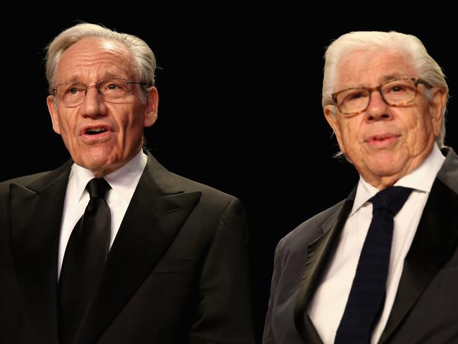 Journalist Carl Bernstein (right), with Bob Woodward, publicly named 21 Republican senators who he said have expressed “contempt” for Donald Trump. Picture: Getty Images