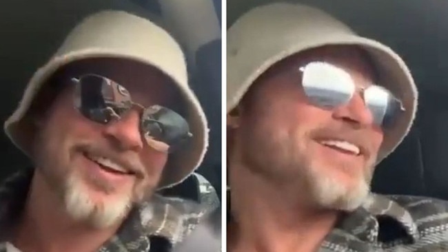 Brad Pitt spotted as McDonald's in New Zealand.