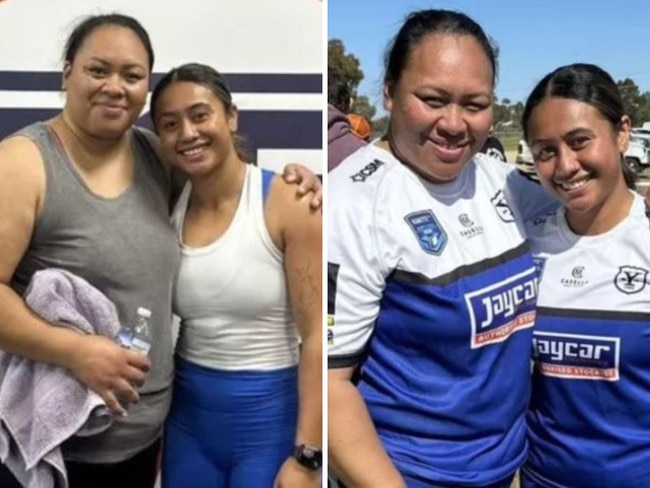 Lumepa (left) died after she collapsed during an F45 class. Picture: Supplied.