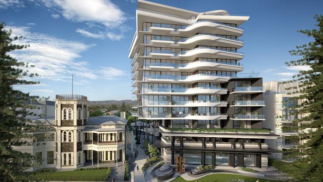 A 12-storey apartment building approved for 8 South Esplanade, Glenelg, in December. Source: Supplied