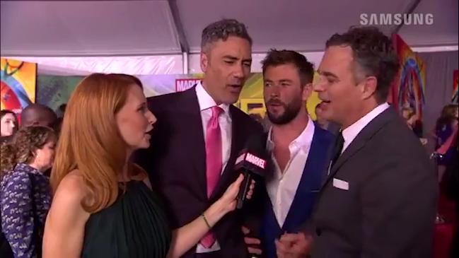 Thor: Ragnarok director pleads for job at film premiere. Vision: Marvel Studios