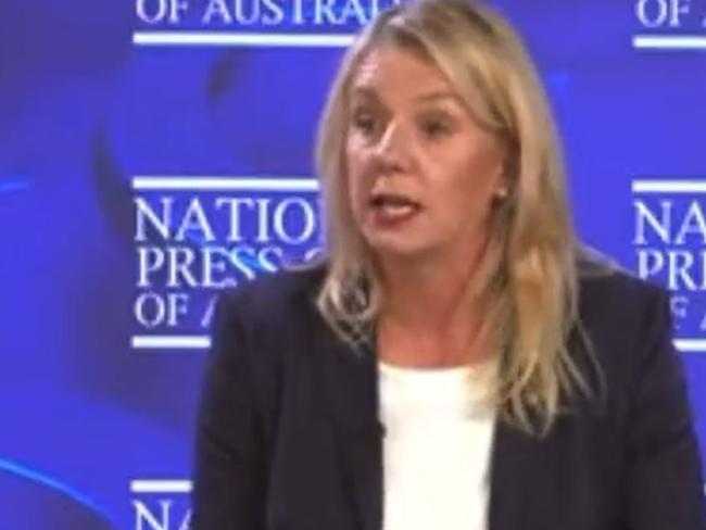 Bridget McKenzie speaking at the National Press Club.