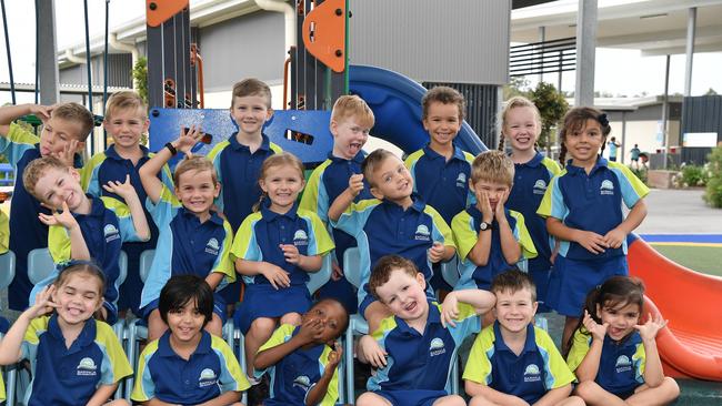 MY FIRST YEAR: Funny faces. Baringa State Primary School Preps. Picture: Patrick Woods.