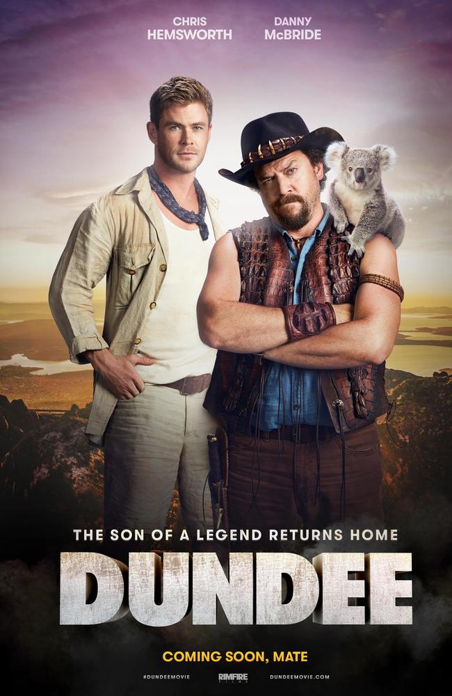 Chris Hemsworth and Danny McBride featured in the trailer and accompanying poster for Dundee. Picture: Dundee Movie