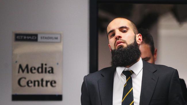 Bachar Houli leaves the AFL Tribunal. Picture: Getty