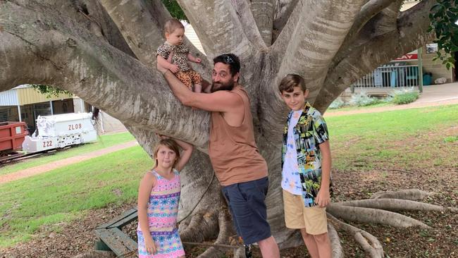 Mika with dad Eddie Fry and siblings Lucas and Madison. Photo: Angie Wruck