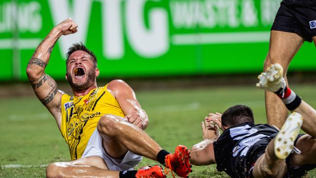 Nathan Brown as Southern Districts took on the Nightcliff Tigers in the 2024-25 NTFL men's semi-final. Picture: Pema Tamang Pakhrin
